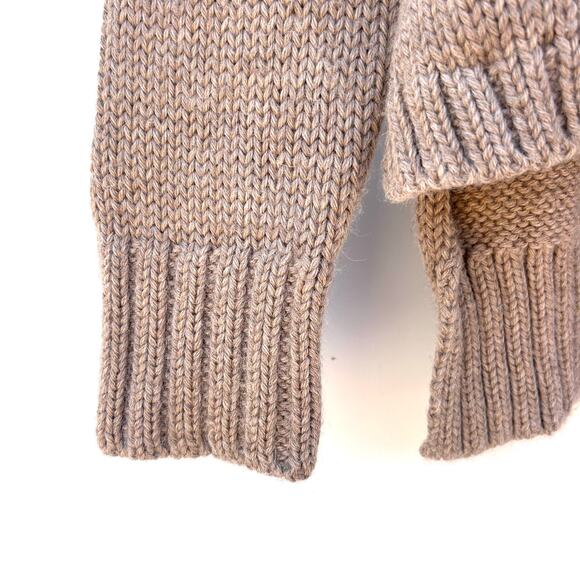 Shaina Mote Baby Alpaca Knit Oversized Slouchy Turtleneck Sweater Tan Small - Picture 7 of 8